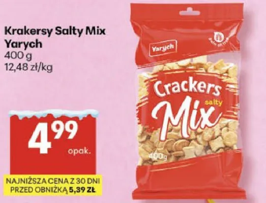 Krakersy Salty Mix Yarych promocja w Delikatesy Centrum