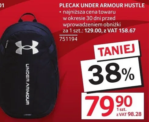 Plecak under armour hustle promocja w Selgros