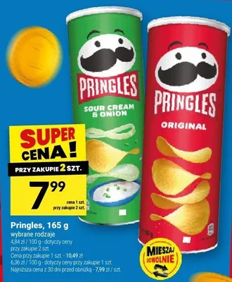 Chipsy Pringles Original, 165 g promocja w Twój Market