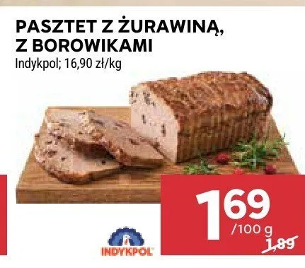 Pasztet z żurawiną z borowikami Indykpol promocja w Stokrotka