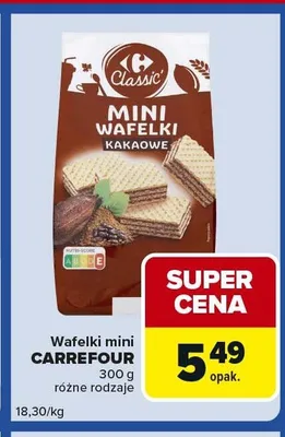 Wafelki mini Carrefour 300g różne rodzaje promocja w Carrefour Express