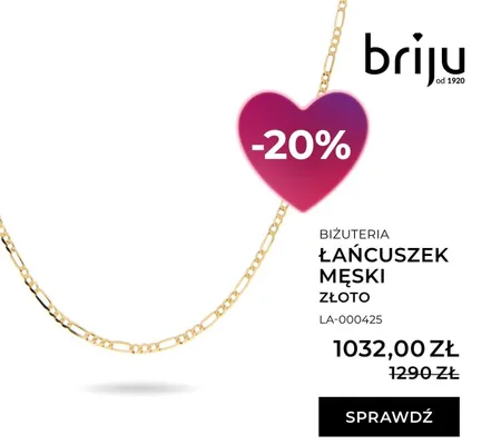 Łańcuszek męski złoto promocja w Briju