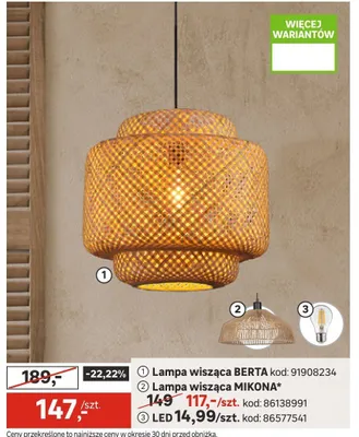 Lampa wisząca BERTA promocja w Leroy Merlin