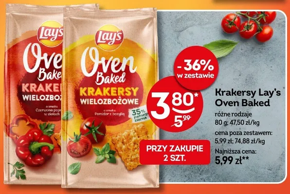Krakersy Lay's Oven Baked różne rodzaje promocja w Żabka