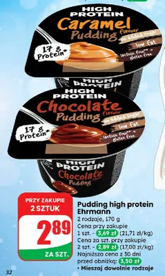 Pudding high protein czekoladowy promocja w Dino
