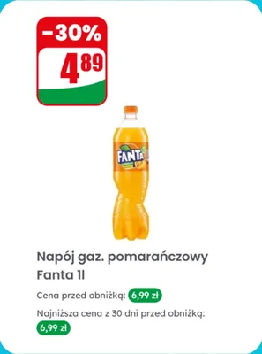 Napój gazowany pomarańczowy Fanta 1 l promocja w Dino