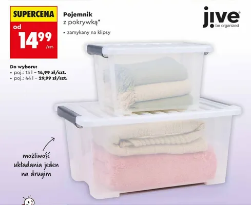Pojemnik z pokrywką Jive 44 l promocja w Biedronka