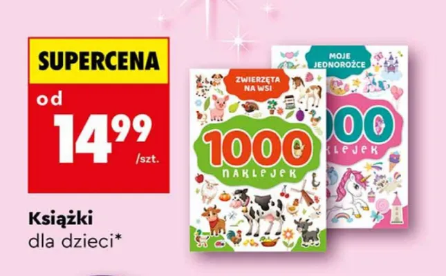 Książki dla dzieci - Zwierzęta na wsi 1000 naklejek promocja w Biedronka