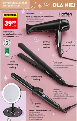 Lusterko z podświetleniem LED Hoffen promocja w Biedronka