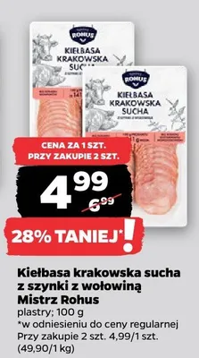 Kiełbasa krakowska sucha promocja w Netto
