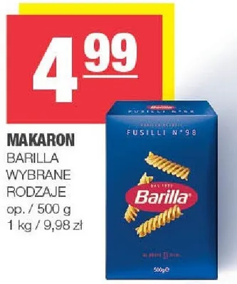 Makaron BARILLA wybrane rodzaje promocja w SPAR