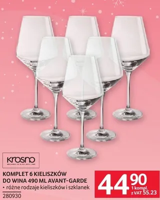Komplet 6 kieliszków do wina 490 ml AVANT-GARDE Krosno promocja w Selgros