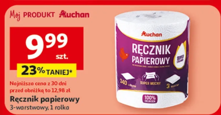 Ręcznik papierowy 3-warstwowy Floralys promocja w Auchan
