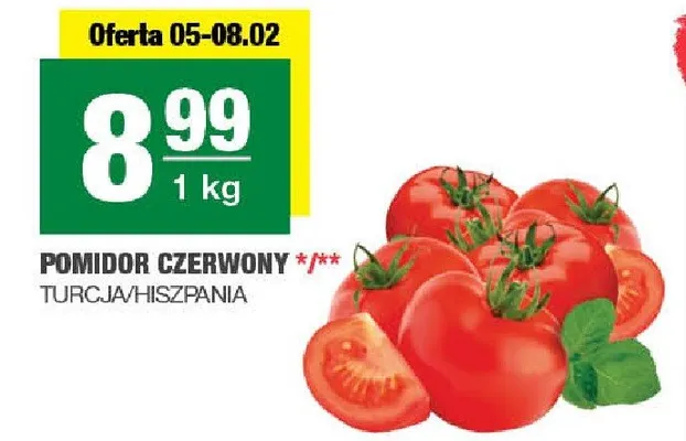 Pomidor czerwony Turcja/Hiszpania promocja w SPAR
