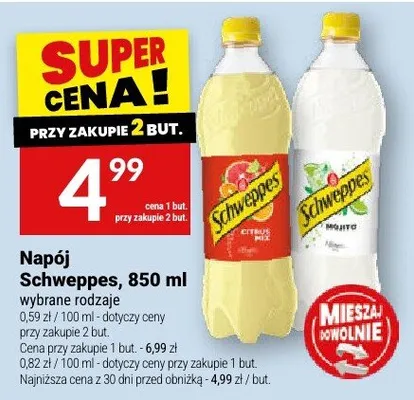 Napój Schweppes, 850 ml promocja w Twój Market
