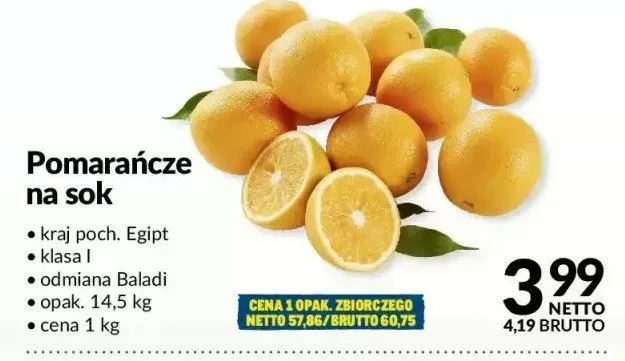 Pomarańcze na sok Makro promocja