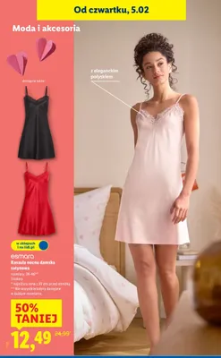 Koszula nocna damska satynowa promocja w Lidl