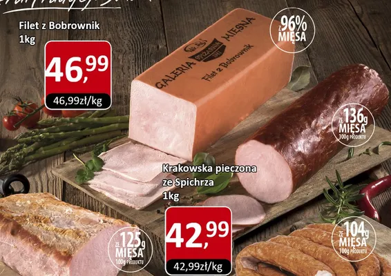 Krakowska pieczona ze Spichrza wędlina 1kg Nik-Pol promocja w Market Point