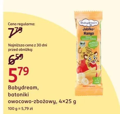 Batoniki owocowo-zbożowy, 4x25 g promocja w Rossmann