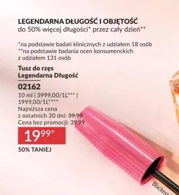 Tusz do rzęs Legendarna Długość Avon promocja