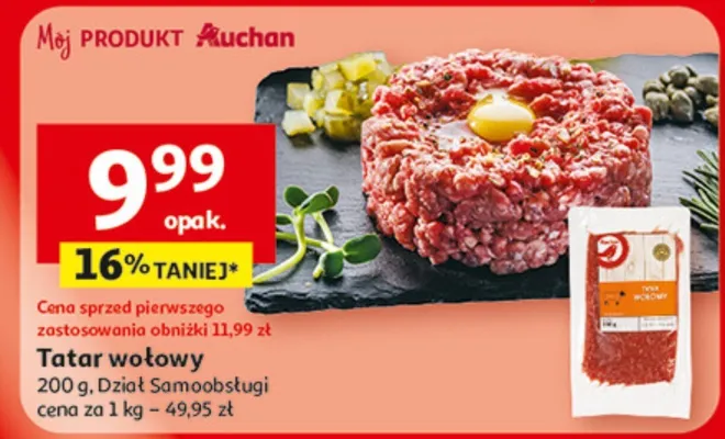 Tatar wołowy promocja w Auchan
