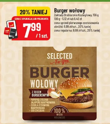 Burger wołowy Selected Zakłady Drobniarskie Koziogłowy promocja w POLOmarket