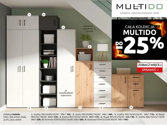 Szafka REG2D/80/30/40 Multido promocja w Black Red White
