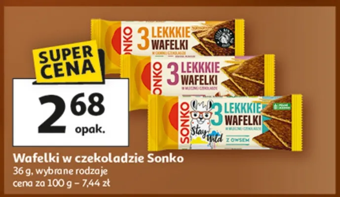 Wafelki w czekoladzie Sonko promocja w Auchan