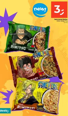 Danie instant Himitsu One Piece różne rodzaje, Curry Flavour promocja w Dealz