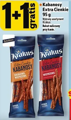 Kabanosy Extra Cienkie 95 g Krakus promocja w TOPAZ