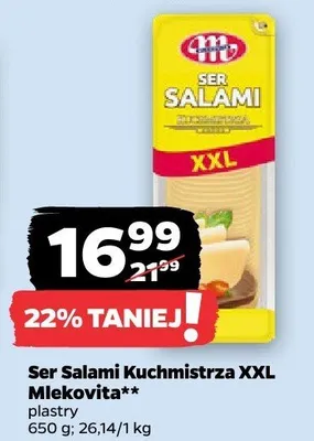 Ser Salami Kuchmistrza XXL Mlekovita** plastry promocja w Netto