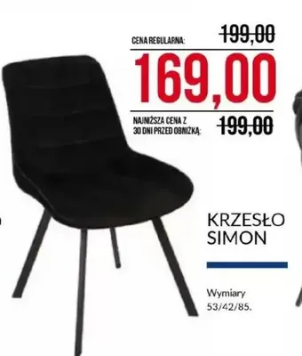 Krzesło SIMON czarne Abra Meble promocja w Abra Meble