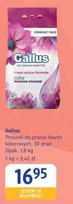 Proszek do prania tkanin kolorowych Gallus promocja w Drogerie DM