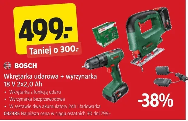 Wkrętarka udarowa + wyrzynarka 18 V 2x2,0 Ah BOSCH promocja w Jula