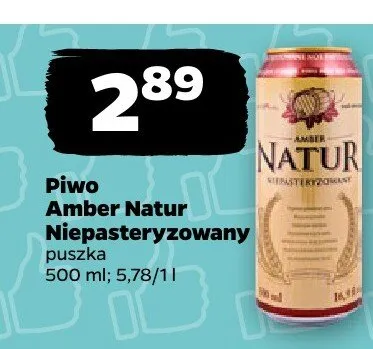 Piwo Amber Natur Niepasteryzowany puszka promocja w Netto