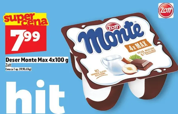 Deser Monte Max Zott 4x100 g promocja w TOPAZ