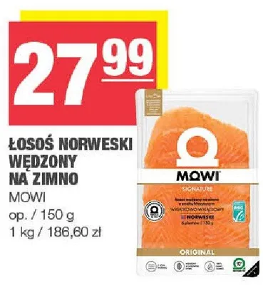 Łosoś norweski wędzony na zimno Mowi promocja w SPAR
