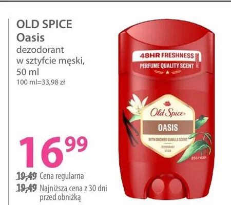 Dezodorant Oasis w sztyfcie męski Old Spice promocja w Hebe