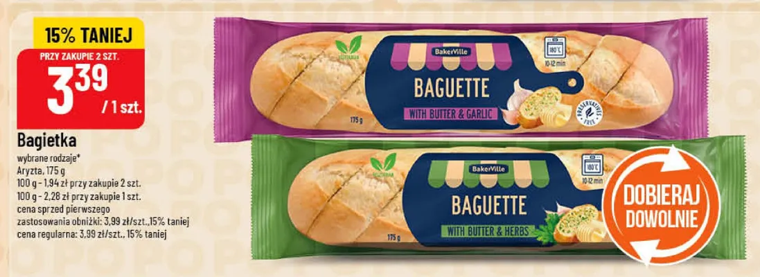 Bagietka Bakerville with Butter & Herbs promocja w POLOmarket