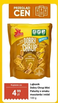 Dobry Chrup Mini Paluchy o smaku musztarda i miód promocja w Dino