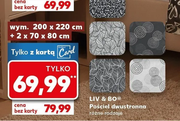 Pościel dwustronna 200x220 cm +2x 70x80 cm Liv & Bo promocja w Kaufland