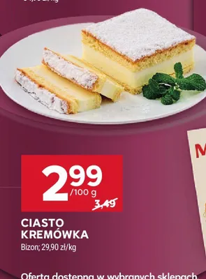 Ciasto pakowane kremówka Bizon promocja w Stokrotka