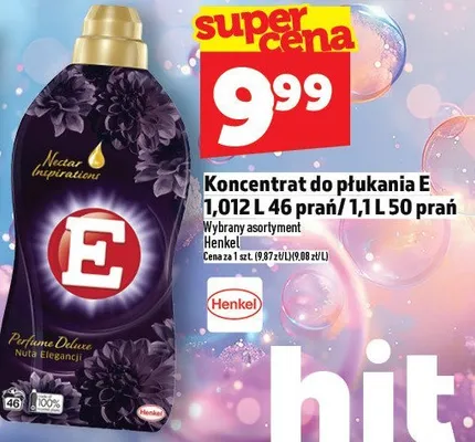 Koncentrat do płukania E Henkel 1,012L 44 prań/1,5L 50 prań promocja w TOPAZ