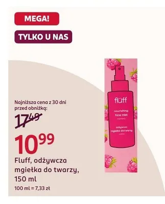 Odżywcza mgiełka do twarzy, 150 ml Fluff promocja w Rossmann