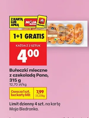 Bułeczki mleczne z czekoladą Pano promocja w Biedronka