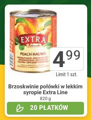 Brzoskwinie połówki w lekkim syropie Extra Line promocja w Stokrotka