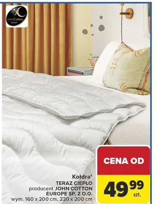 Kołdra Teraz Ciepło John Cotton Europe SP. Z O.O. 160 x 200 cm, 220 x 200 cm promocja