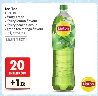 Herbata Ice Tea Lipton fruity peach flavour promocja w Intermarche