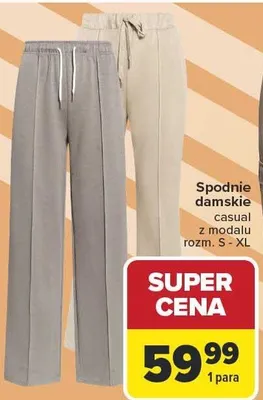 Spodnie damskie casual z modalu rozm. S - XL Carrefour promocja w Carrefour