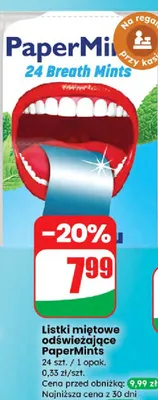 Listki miętowe odświeżające PaperMints promocja w Dino